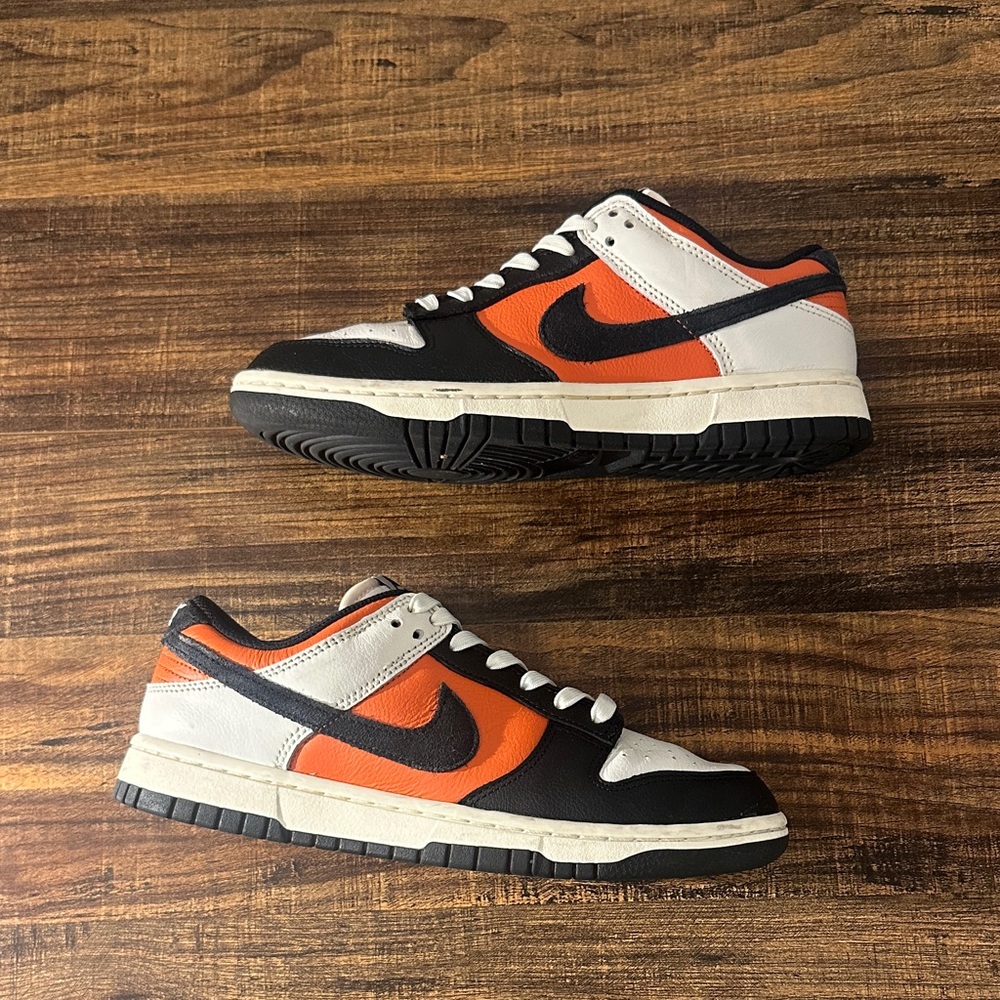 Nike Black and Orange Dunk Low  Sneakers